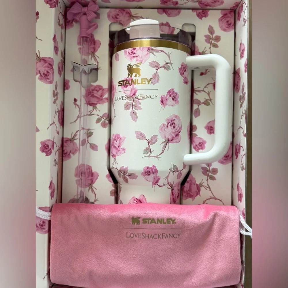 Stanley Pink Rose Travel Mug - Picture 2 of 2